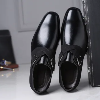 Los hombres de Cuero Zapatos de Vestir para el Oficial de Negocios Casual Calzado de Caballero de la Fiesta de la Boda FormaL de Oxford, Más el Tamaño de 38-48