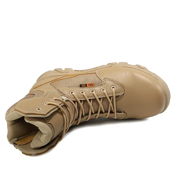 Los Hombres de la moda de Botas Militares de Alta Táctico Botas de Cremallera al aire libre Anti-colisión Zapatos de Senderismo de Más Tamaño