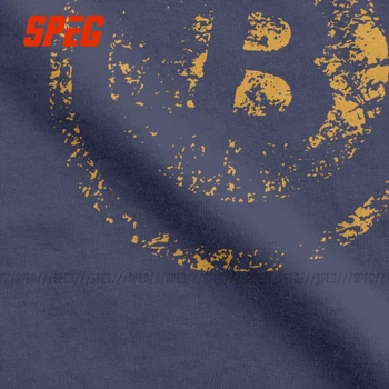 Los Hombres De La Vendimia De Bitcoin Logotipo De Grunge Camisetas Crypto De Algodón Tops Vintage De Manga Corta Cuello Redondo Camisetas, Además De Tamaño T-Camisas