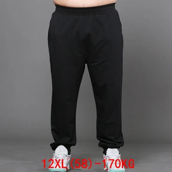 Los hombres grandes de los pantalones 170KG más el tamaño de 11XL 12XL suelto tramo de gran tamaño 6XL 7XL 8XL 9XL 10XL de primavera pantalones casuales black50 52 54 56 58