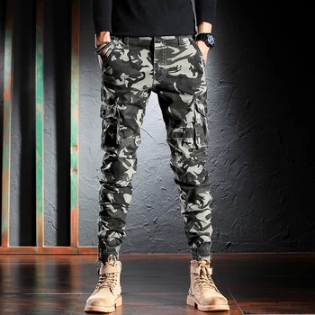 Los Hombres Táctica Militar Pantalones Casual Ropa De Muchos Bolsillos De Algodón Pantalones De Camuflaje