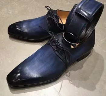 Los hombres Zapatos de Vestir de Cuero de la Pu de Encaje-hasta el más Nuevo de Zapatos de Moda Casual Retro Clásico Negocio Habitual Zapatos Zapatos De Hombre AG004