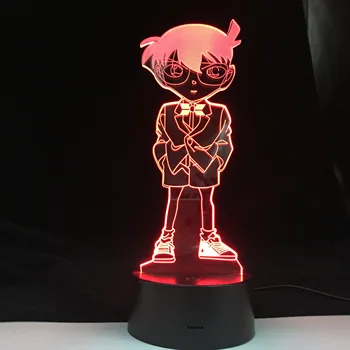 Los niños 3d Lámpara de Noche de Regalo Conan Figura Anime de Detective 3d Led Luz de la Noche de Niño Dormitorio de Bebé Único lámpara de noche de Manga en Caso de que