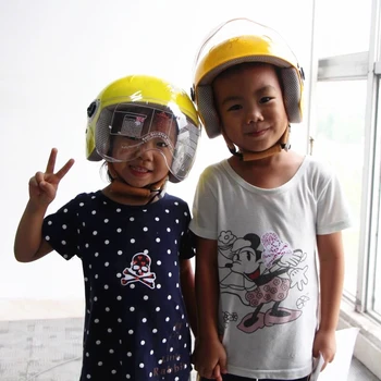 Los niños Casco de la Motocicleta Lindo de Cara Abierta Scooter Casco para Niños levante el Visor Capacete de la Mitad de la Cara Enfant Eléctrica de la Bici de Cascos