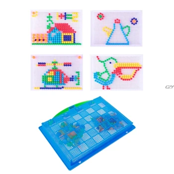 Los niños Hongo de las Uñas de Peg Puzzle Rompecabezas Creativo Mosaico Pegboardfree de envío