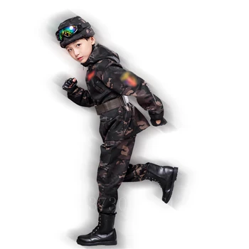 Los niños Táctica Militar Unifroms al aire libre Combatir el CP de Camuflaje del Ejército de Adaptarse a la Seguridad de los Niños de Airsoft Militar de Entrenamiento Conjunto de Ropa de