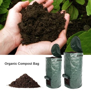 Los Residuos orgánicos de la huerta, Patio de Compost Bolsa Ambiental PE Tela Maceta Cocina de Eliminación de Residuos Orgánicos Compost Bolsa