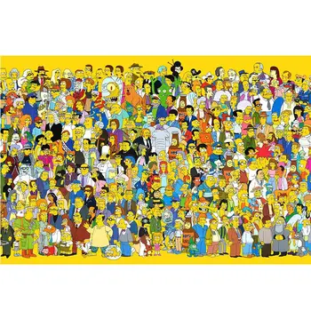 Los Simpsons de madera rompecabezas de 1000 piezas de madera de juguete rompecabezas de dibujos animados difícil de Adultos para aliviar el estrés regalos Creativos
