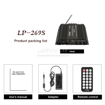 LP-269S Lepy Bluetooth Amplificador de Coche Reproductor Digital Estéreo de alta fidelidad de Audio de Potencia de 2 canales de 45W para el Hogar Multimedia de Apoyo FM SD USB MP3 CD DVD