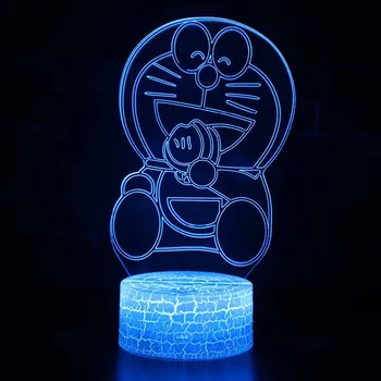 Luna Doraemon tema 3D Lámpara de luz de noche LED 7 Colores Cambio de Toque de Humor de la Lámpara de regalo de Navidad Dropshippping