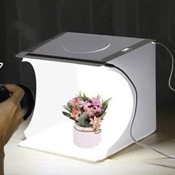 Luz LED resaltar portátil plegable simple estudio de foto Pequeña utilería equipo de fotografía, luz Suave disparo de la plataforma