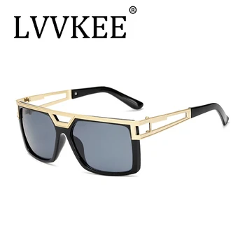 LVVKEE de moda Caliente de la Marca de diseñador de marco Grande gafas de sol de los hombres de la Vendimia de las mujeres gafas de sol Retro Degradado Cuadrado UV400 Gafas de macho