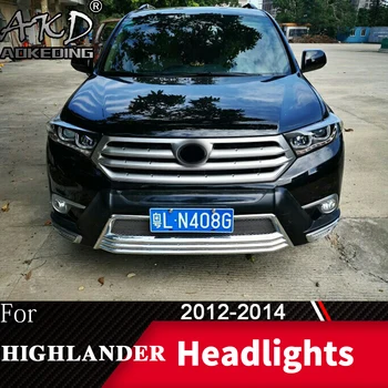Lámpara de cabeza Para el Coche Toyota Highlander 2012-Kluger Faros de Niebla Luces de Día de la Luz DRL H7 LED Bi Xenon Bombilla de Coche