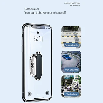 Magnético de Teléfono para Coche Titular de Panel Mini Tira de la Forma del Soporte Para el IPhone de Samsung, Xiaomi Imán de Metal del Coche del GPS de Montaje Para Pared