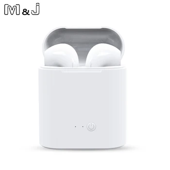 M&J i7s TWS Mini Bluetooth Inalámbrico de Auriculares Estéreo de Auriculares Con Caja de Carga Micrófono Para Todos los Iphone Android de Xiaomi