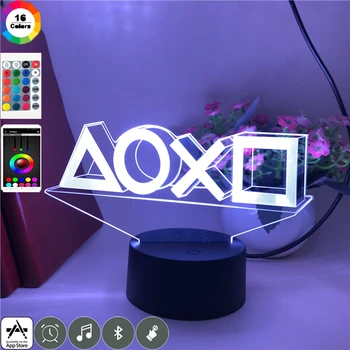 Mando de juegos Logotipo de la lámpara de Bluetooth de la Base de la Lámpara de la Mesa Brillante Base de colores con mando a distancia fuente Directa de la Presente Dropship