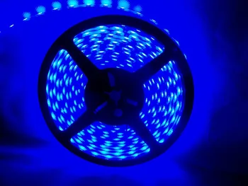 MARSWALLED 5M 16.4 FT DC12V Iluminación Azul de SMD5050 LED Tira de Luz Bajo el Agua IP68 resistente al agua para Tanque de Peces de Acuario Jardín