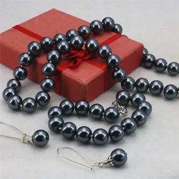 Mayorista de Accesorios de 10mm Plata Concha de Perla Perlas del Collar de la Pulsera del Pendiente de Conjuntos de Fabricación de la Joyería del Diseño de los Regalos de Navidad de las Niñas