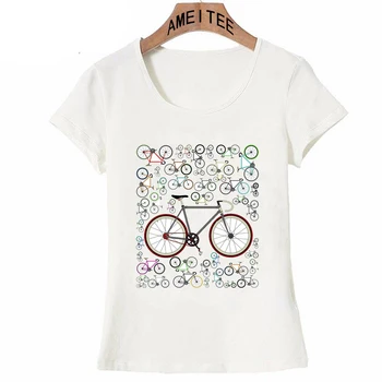 Me Encanta Mi Bicicleta de Carretera Corazón del Diseño de la Camiseta Elegante de la Mujer t-camisa Casual de las señoras Tops de Moda Femenina Camiseta de Verano de Manga Corta