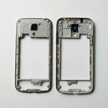 Medio de la Placa de Marco Bisel de Vivienda+Botones de Reparación Para Samsung Galaxy S4 mini gt-i9195 i9190 i9192 i9195 Piezas de Repuesto de plata