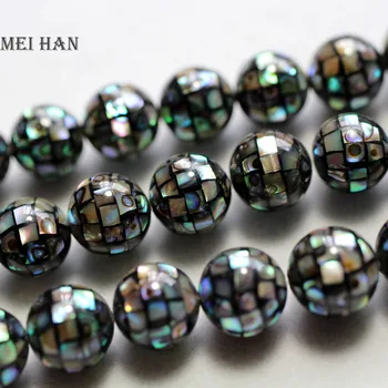 Meihan Mayorista increíble 10mm (20 granos/set) natural de la mano de costura sólida cuentas de concha redonda de piedra para la fabricación de joyas de diseño