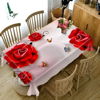 Meijuner 3D mantel de Cocina, Mesa de Comedor Decoración de la Casa Rectangular Mesa de Fiesta de Tela Decoración del Día de san Valentín