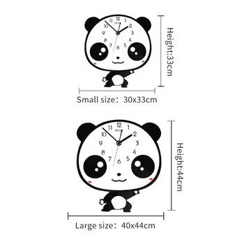 MEISD de dibujos animados Reloj de Pared de Diseño Moderno Swingable Silencio Lindo Panda Relojes kidsroom Decoración de Cuarzo Negro Blanco Envío Gratis