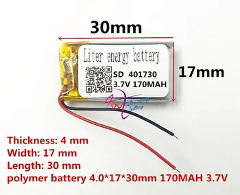 Mejor marca de baterías de Tamaño 401730 3.7 V 170mah Batería de polímero de Litio con la Junta de Protección Para MP3 MP4 MP5 GPS Productos Digitales Fr