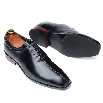 Merkmak 2019 Hombres Nuevos Zapatos Formales de la Moda de Encaje-hasta el Dedo del pie Puntiagudo Zapatos Oxford Clásico resistente al Desgaste Masculino de Negocios de Vestir Calzado