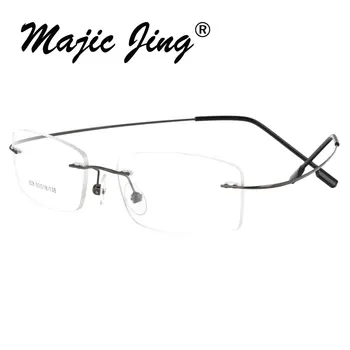 Metal Anteojos Hingless de Metal con Memoria de Montura Unisex Gafas de Prescripción de la Miopía gafas 1001