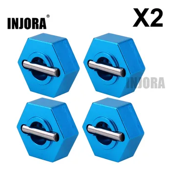 Metal Azul 8Pcs 2 Conjunto de 12 MM RC Coche de la Rueda Hexagonal para 1/10 RC Modelo de Auto Partes