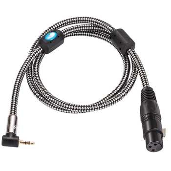 Micrófono de Condensador de alta fidelidad Cable Regular de 3 Pines XLR Hembra en Ángulo de 3,5 mm Mini Jack Macho para PC Mezcladora Móvil Cable de 1M 2M 3M 5M 8M