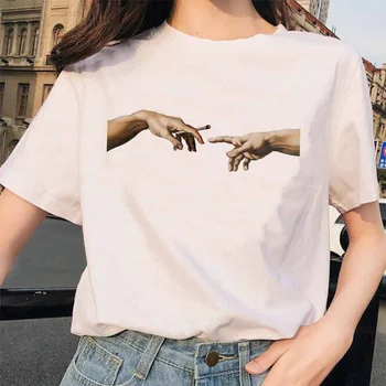 Miguel ángel camiseta ulzzang manos de mujer de la vendimia de las mujeres harajuku camiseta de los 90 estética femenina estética grunge Gráfico t-shirt