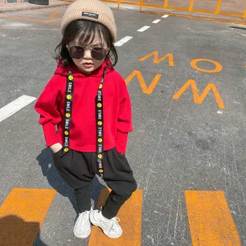 Mihkalev 2020 de la moda de niños ropa de niña de otoño conjunto de ropa de niños chándal de felpa con capucha tops+pantalones 2pieces chica trajes