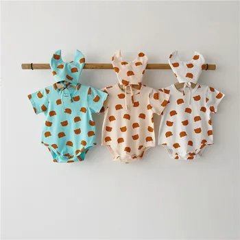 MILANCEL ropa de niños del bebé de osito bebé niñas jumpsuiits de manga corta de las niñas de bebé de mono de verano coreana de ropa de bebé