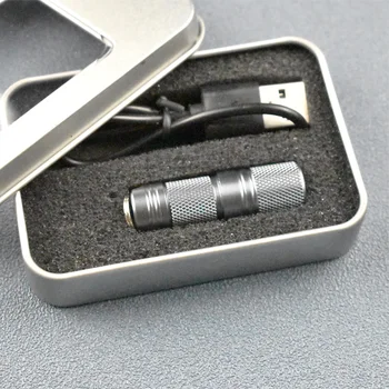 Mini Llavero Linterna de Bolsillo LED de Luz de Flash USB Portátil Recargable Impermeable Linterna Antorcha Pequeña Linterna Con Batería