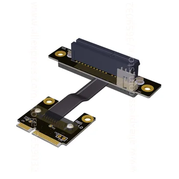 Mini PCIe MPCIe de red inalámbrica WiFi de la tarjeta de interfaz de cable de extensión de 4 PCI-E x4 4x Codo Izquierdo en Ángulo Vertical de mini PCI-E 32Gbps