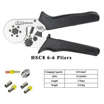 Mini pinzas eléctricas cable de engaste herramientas tubulares de terminales de caja 1050p HSC8 16-4 4-16mm2 AWG11-5 6-4B/6-6 0.25-6mm2 AWG23-10