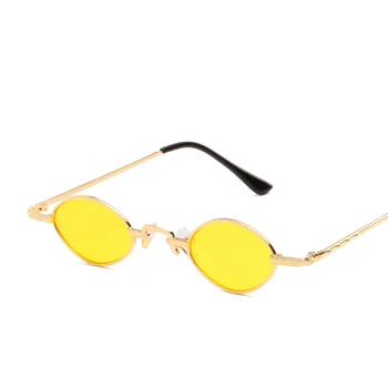 Minijuegos de gafas de sol de las mujeres 2019 tendencias de productos, azul, amarillo transparente damas diminutas gafas de sol de oculos de sol feminino