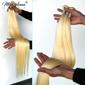 Missanna 613 haces de rectas de cabello humano Brasileño de la virgen del pelo de la armadura de paquete de Miel rubia paquetes de 10 a 30 pulgadas