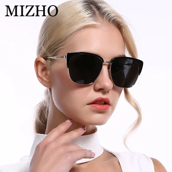 MIZHO Marca de Moda Diseñador de Ojo de Gato Gafas de sol de las Mujeres de gran tamaño de la Calidad de la Plaza de Gafas de Sol de las señoras de la Vendimia Femenina Gradiente de Punto