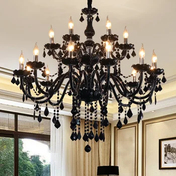 Moderna lámpara de cristal accesorios de luces de techo lustre para quarto Negro Led de la lámpara de Cristal Para la Cocina sala de estar Dormitorio