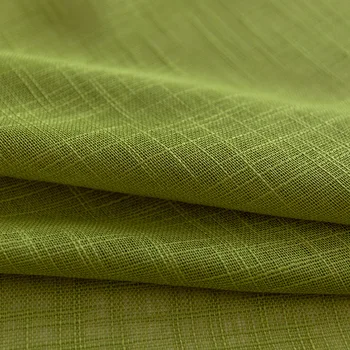 Modernas Cortinas para Living Comedor Dormitorio Simple Vientre Grande de Cáñamo Pantallas de Color Sólido Persianas cortinas de Tul Verde por encargo
