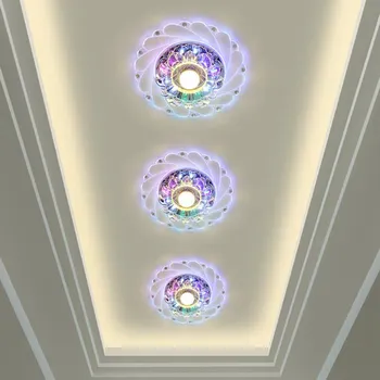 Moderno LED de Techo de Cristal Luz Circular Mini Lámpara de Techo Luminarias Rotonda de la Luz Para el Salón Pasillo Pasillo de la Cocina