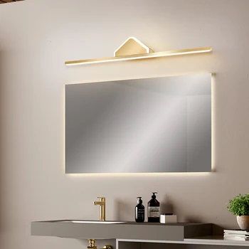 Moderno LED luces de Espejo Para cuarto de Baño de la Mesilla de Oro Espejo Frontal de la lámpara de Espejo de LED de la Lámpara de AC90-260V casa luces de espejo de maquillaje