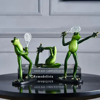 Moderno Rana Verde Modelo De Jardín En Miniatura Estatuilla De La Decoración Del Hogar Accesorios Para La Sala De Yoga Deporte Animal Escritorio Decoración