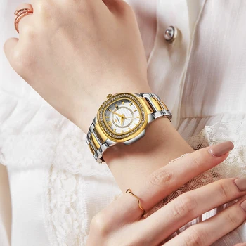 Montre femme 2021 para Mujer de la Moda de Oro Reloj Cuadrado WWOOR parte Superior de la Marca de Lujo de Cristal de las Señoras de Cuarzo Relojes de Pulsera de las Mujeres del Diseño del Reloj