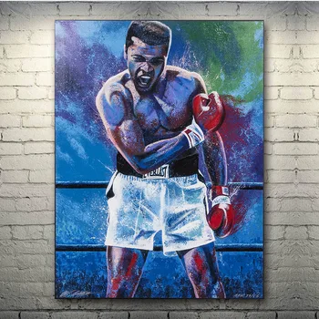 Muhammad Ali-Haj Boxeo Boxeador Campeón de Arte de Pared de Impresión del Cartel sobre lienzo Deportes de Imágenes Para el Dormitorio de Decoración para el Hogar
