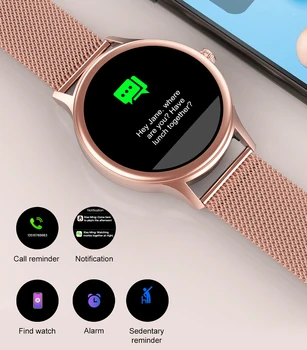 Mujeres Reloj Inteligente 2020 Impermeable de la Frecuencia Cardíaca de Fitness Smartwatch Mujeres 1.09 Pulgadas Táctil HD de Deporte Saludable Reloj Para Android IOS