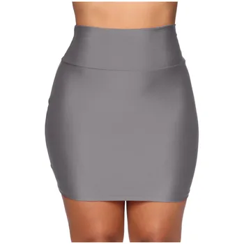 Mujeres Sexy Lápiz Mini Faldas 2020 Verano De Las Señoras De La Alta Cintura De Elástico Apretado Delgado Bodycon Faldas Desgaste Del Club Sólido Cortas Mini Faldas